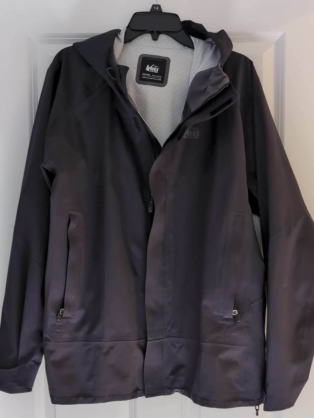 REI Women's Flash Stretch Rain Jacket Black XXL